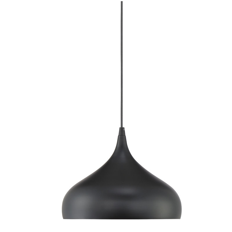 Luminaire suspendu en forme de dôme à 1 lumière Marselia, Noir mat
