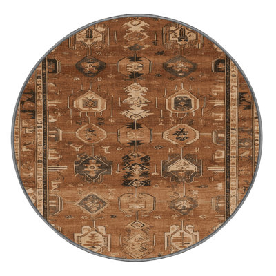Machine Washable Turkish Brown Area Rug