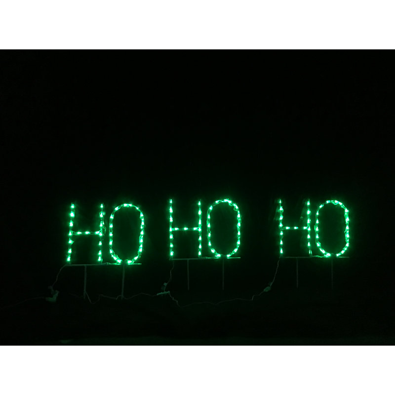 Signe animé animé de lettres en bloc de Noël HO HO HO