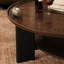 Table basse en chêne rouge massif avec tablette ouverte-131967576