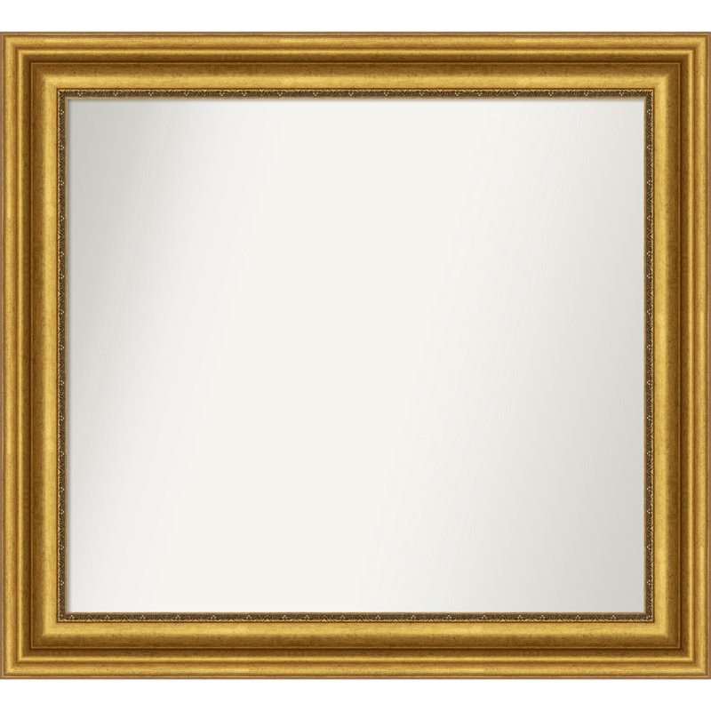 Miroir de salle de bain Jashawna, 30,75 po x 33,75 po, Doré