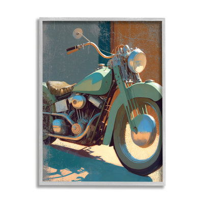 " Rustic Green Motorcycle "
