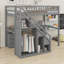 Lit mezzanine avec commode, bureau et bande lumineuse-135700729-135700728