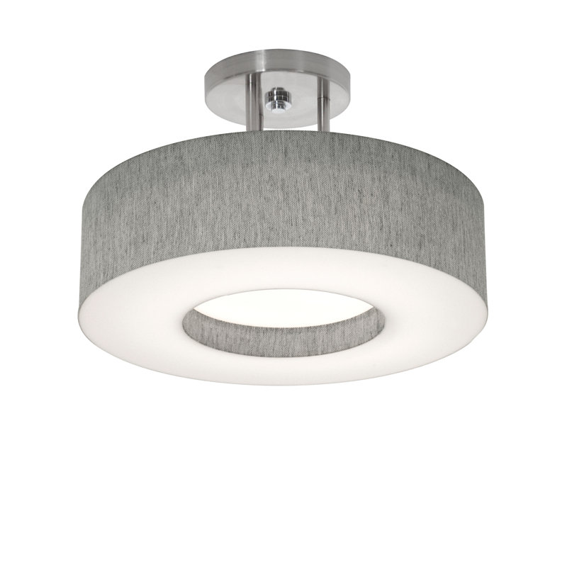 Montclair 1-Light 15" Semi Flush Mount, Gray, 9" H x 12.25" x 12.25" D