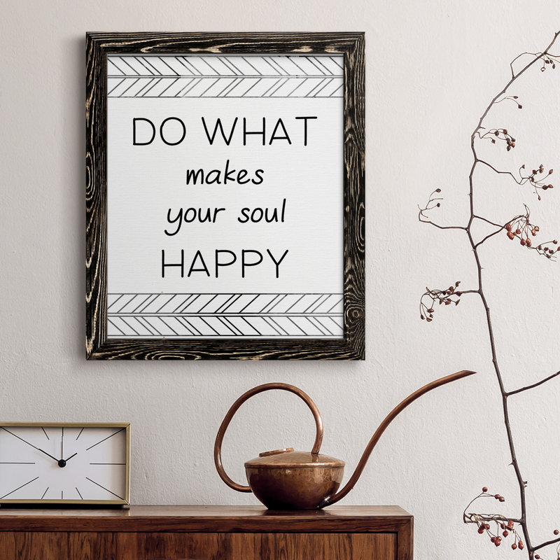 «Your Soul Happy», art textuel sur toile, Noir, H 37,5 po x l 27,5 po x P 1,5 po