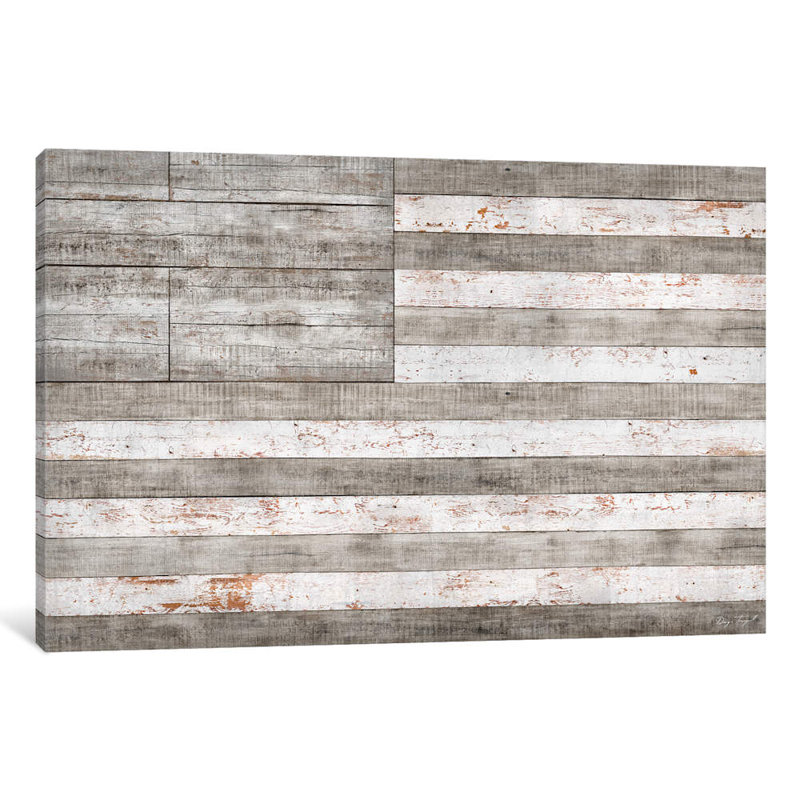 Stars And Stripes In White by Diego Tirigall - Wrapped Canvas Print, 66.04 cm H x 45.72 cm W x 1.91 cm D