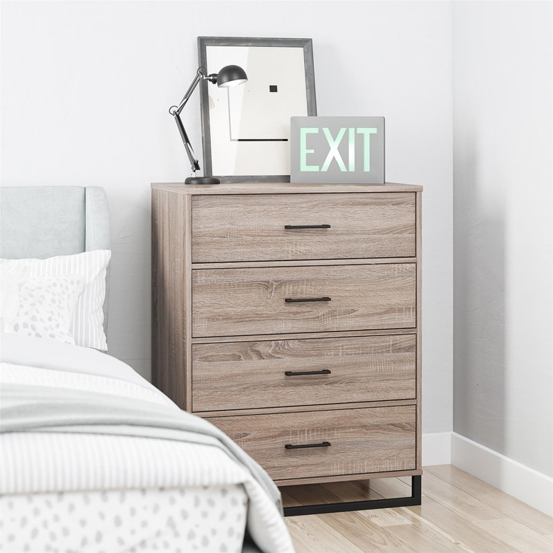 Commode 4 tiroirs l 31,2 po, Chêne gris délavé