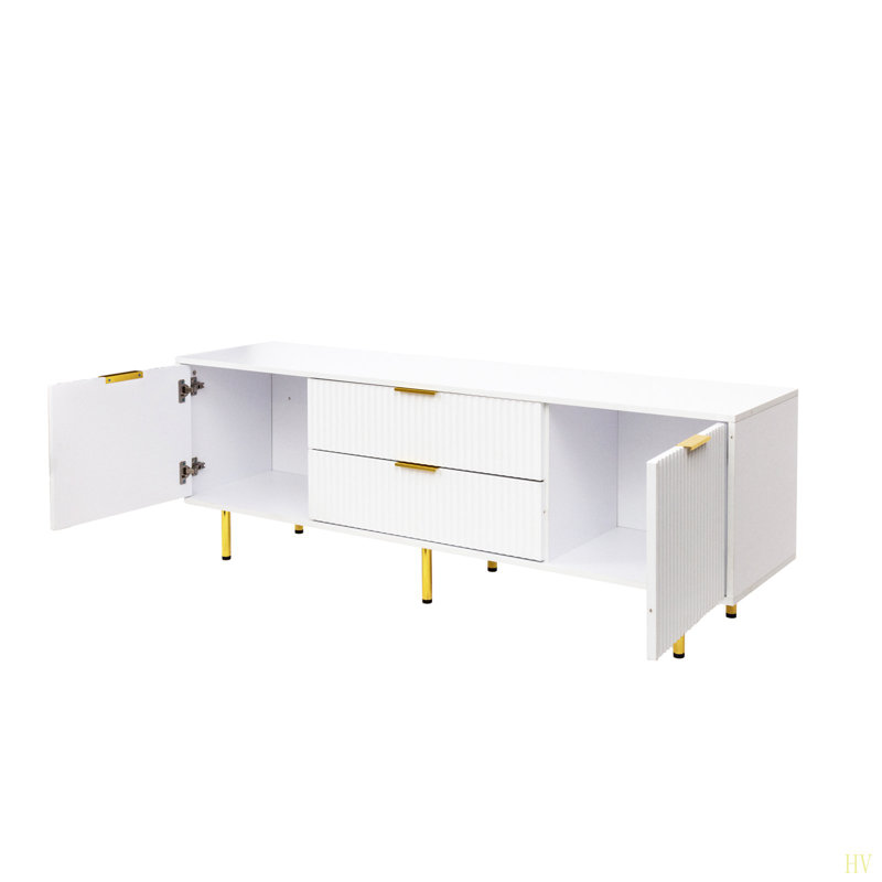 Meuble télé moderne et chaleureux, conception durable et peu encombrante, décor élégant pour le salon et la chambre à coucher