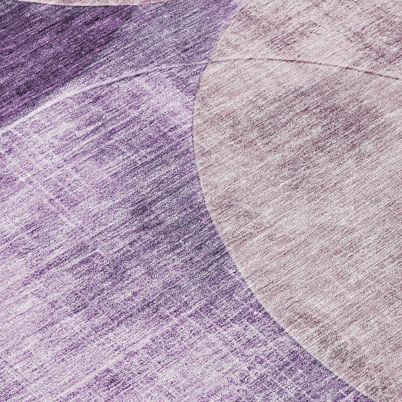 Purple Geometric Circles Washable Indoor/Outdoor Rug 2'6" x 3'10"