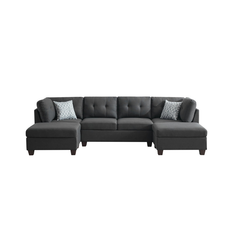 Canapé modulaire rembourré avec deux chaises longues