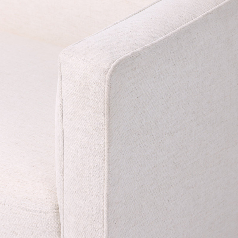 Phillip 94.5" Upholstered Sofa, Nomad Snow Crypton Top Grain Leather