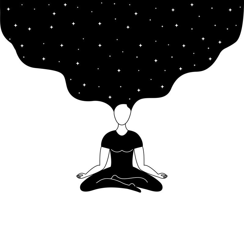 Woman Meditating - Wrapped Canvas Print, 30cm H x 30cm W x 3.8cm D