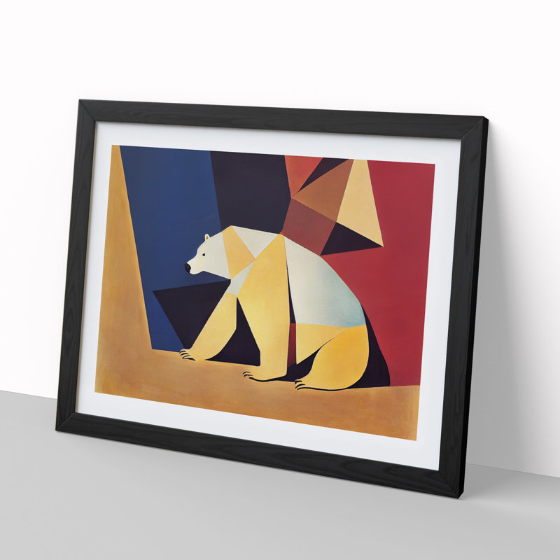 Cool Abstract Polar Bear - Framed Print, Black, 46cm H x 64cm W x 2cm D