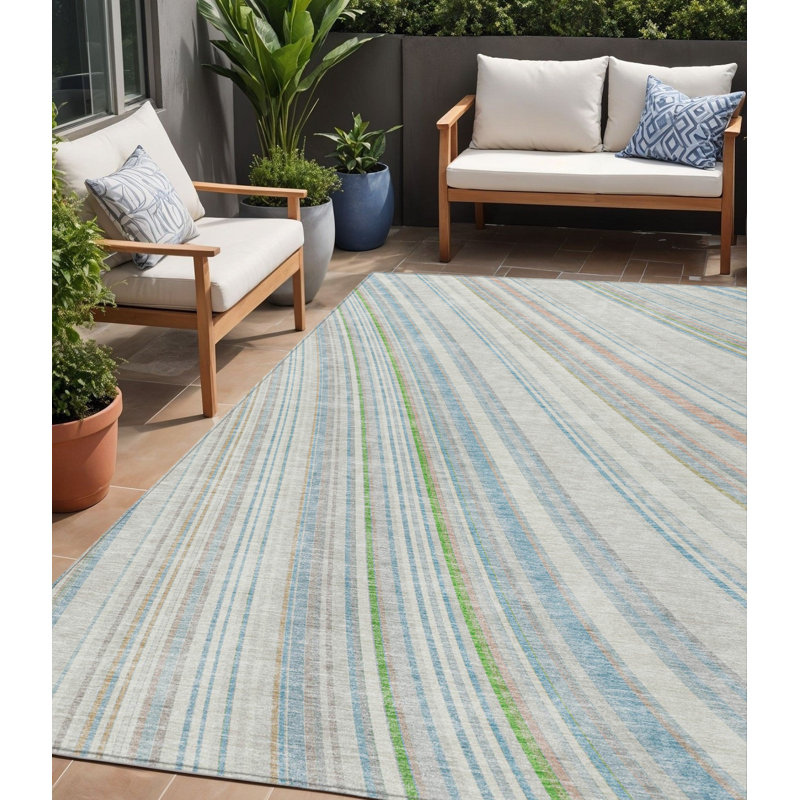 Tapis intérieur lavable rayé 5 pi x 8 pi
