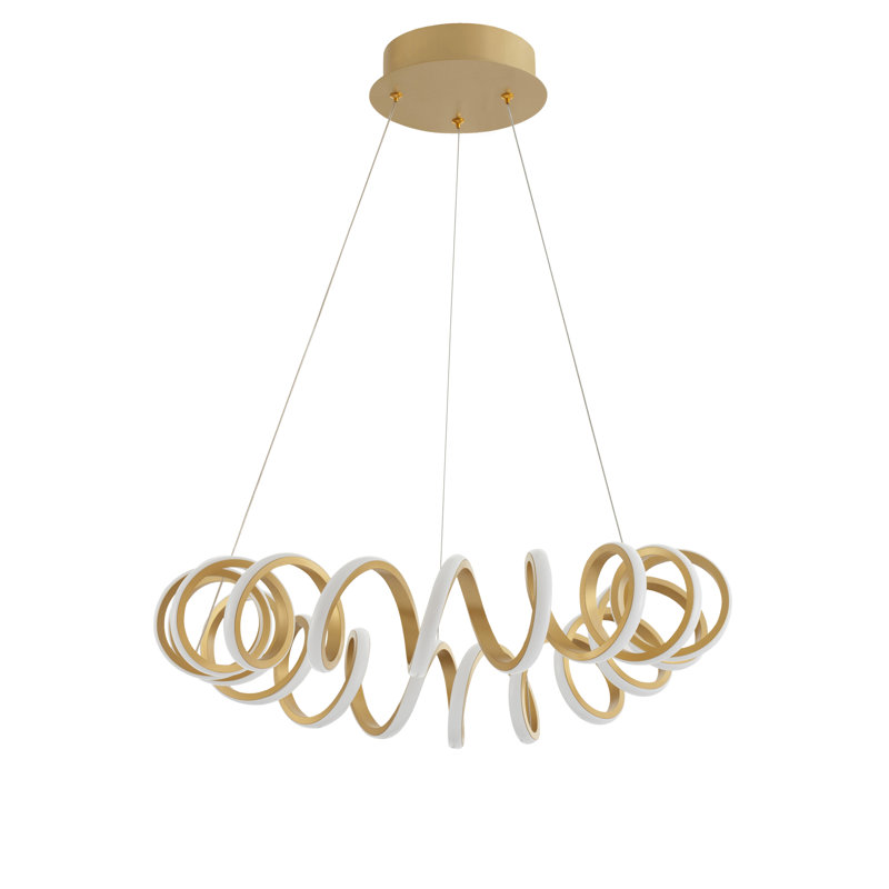 1 - Light LED Geometric Pendant, Gold
