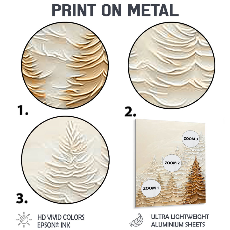 «Mist Over The Pines Autumn Forest II - Paysages», décoration murale en métal, H 20 po x l 12 po x P 0,84 po