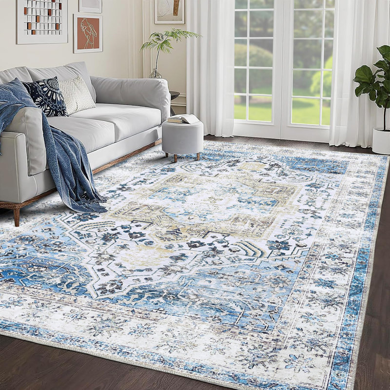 Tapis d'entrée coulissant orange et vert, Rectangle 10 pi x 13 pi
