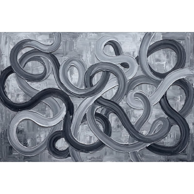 Décoration murale abstrait gris anthracite Loop