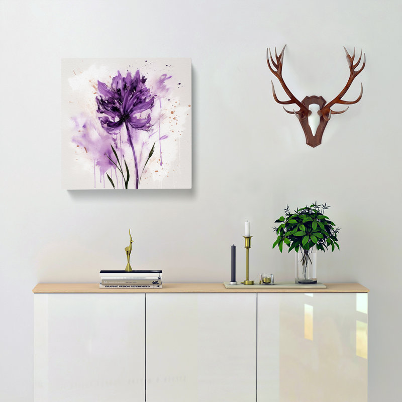 Lavender Flower Gestural Art No.1 - Print