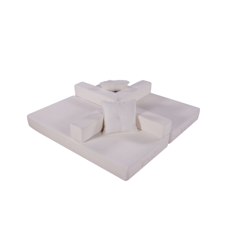 Canapé-lit avec coussin carré - Coussin en velours côtelé avec cadre de forme fixe pour le salon, la chambre à coucher, le salon