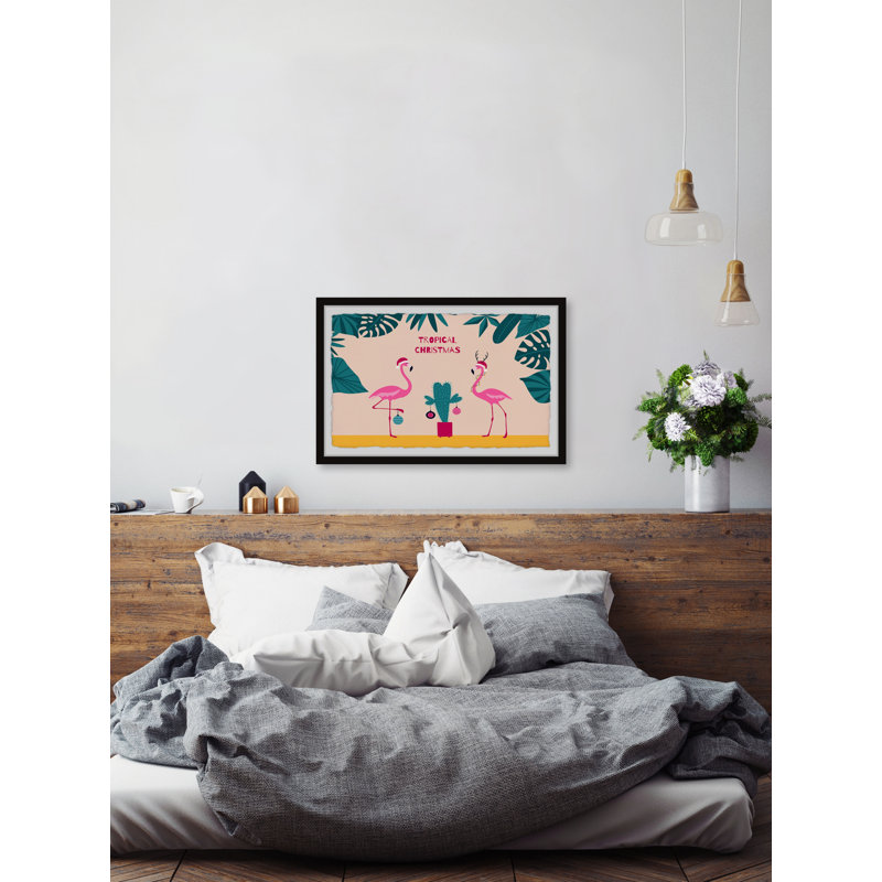 «Tropical Christmas» - Cadre photo, art textuel, H 24 po x l 36 po x P 1,5 po