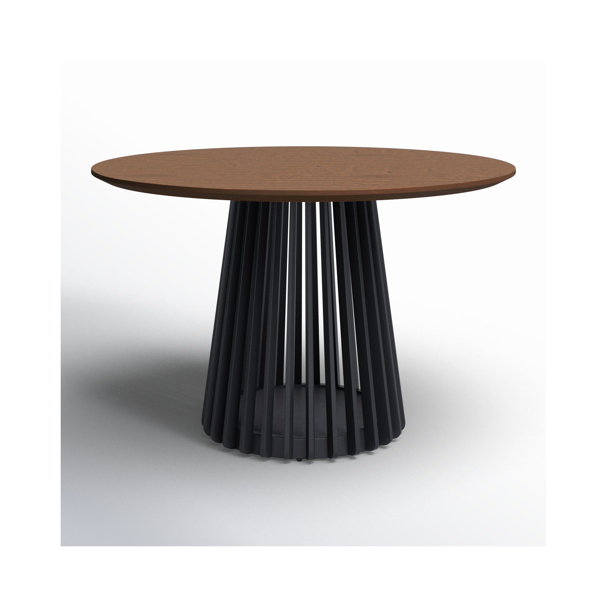 Burgal 47'' Round Dining Table, Brown/Black