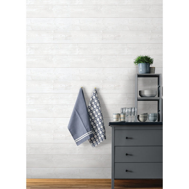 Papier peint adhésif Urban Shiplap, Blanc