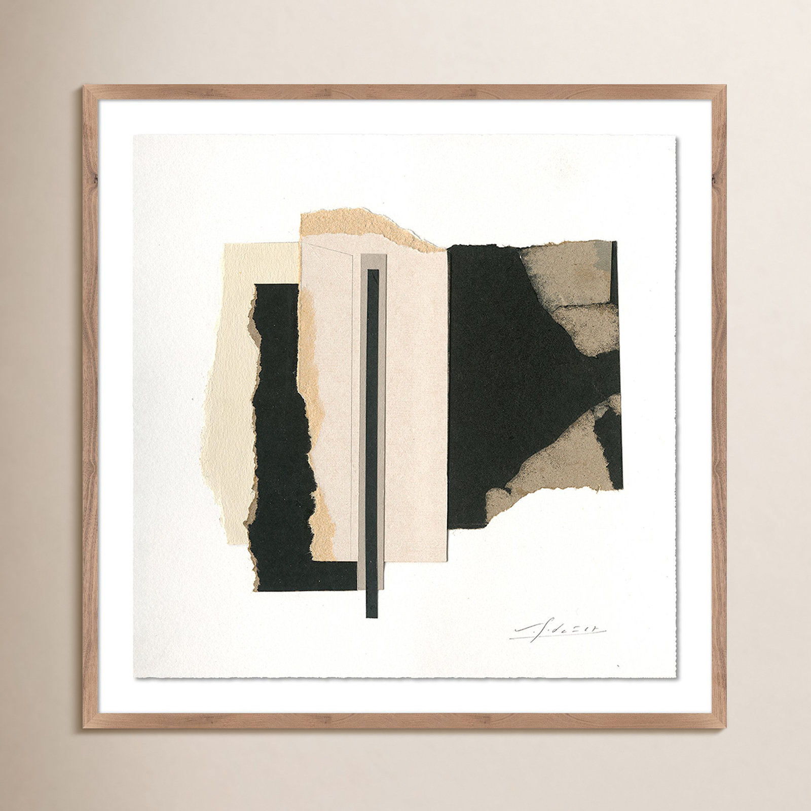 No. 6 Print by Valeria Sidanez, Rustic Walnut Framed, 32" H x 32" W
