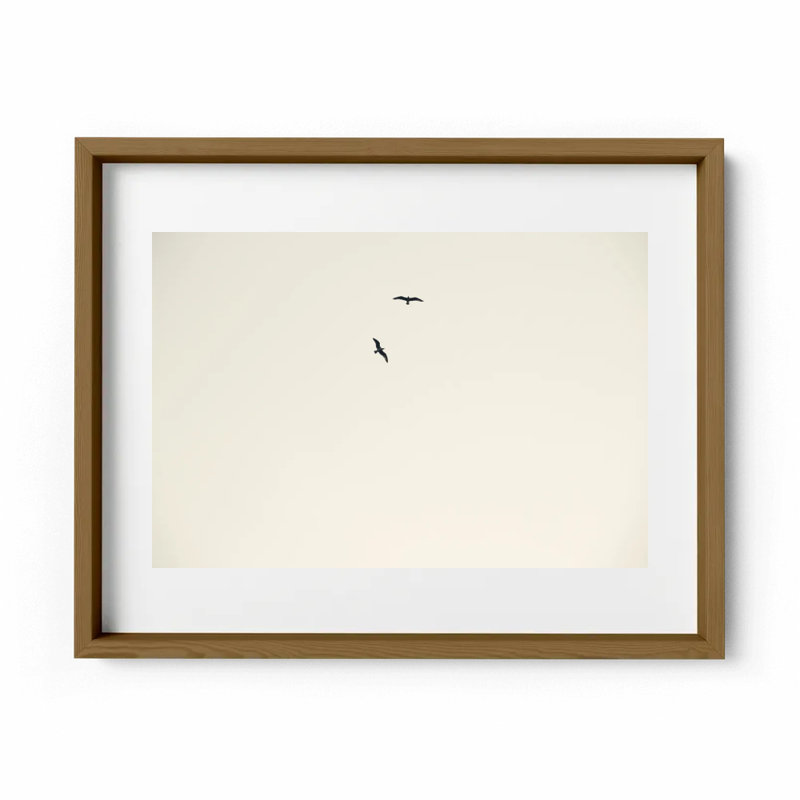 Birds Flying High Print by Joseph Regan, Walnut, 14" H x 16" W x 0.75" D