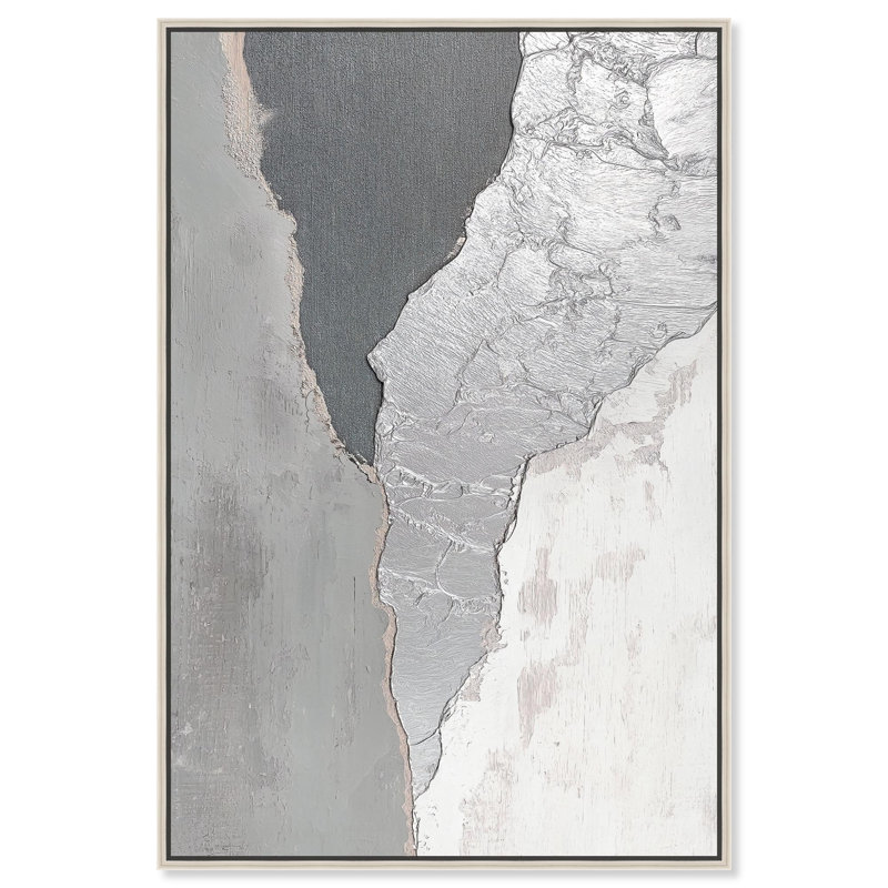 Chasm of Gray II Canvas Print Elegant Wall Decor by Art Remedy, 37" H x 25" W, Silver Frame