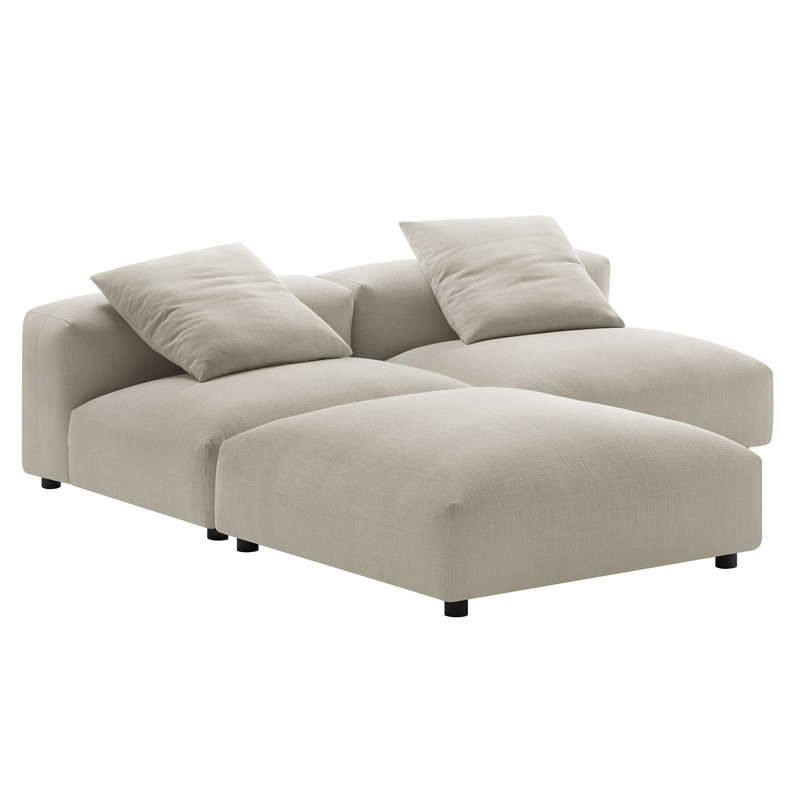 Canapé modulaire rembourré en tissu 3 pièces Solace, Tissu beige