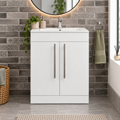 Adagio 609 mm Freestanding Single Vanity with Integrated Ceramic Basin