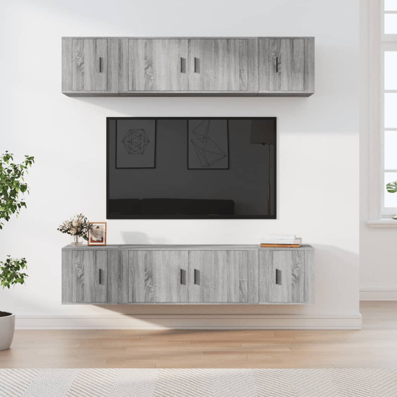 Muret Unfinished Floating TV Stand for TVs up to 78", Sonoma Grey