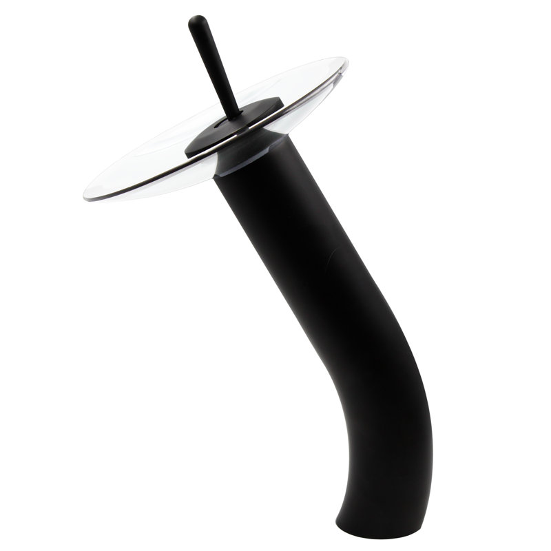 Vessel Sink Faucet Single-handle Bathroom Faucet, Matte Black/Clear Glass
