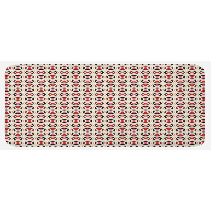 Tapis de cuisine multicolore à motif géométrique couleur nostalgique old pois points