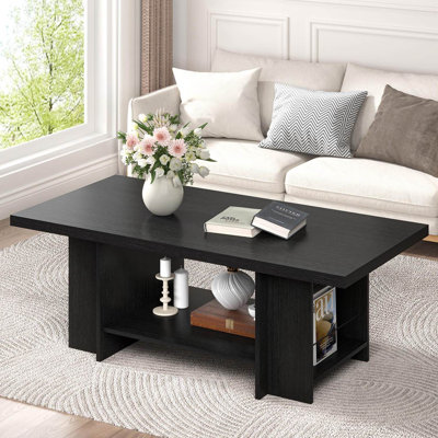  Aitkin Modern 47" W Coffee Table with Storage, Oak