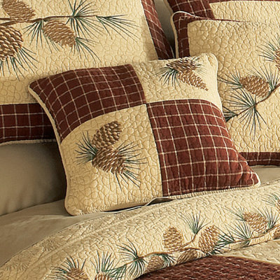 Donna Sharp Pine Lodge Pieced Cotton Patch Decor Pillow