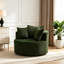 Fauteuil pivotant moderne, fauteuil lounge surdimensionné en velours côtelé de forme cylindrique pour salon, chambre et petits espaces-440400252