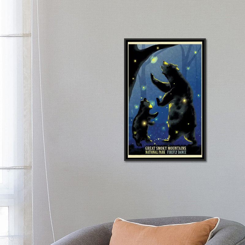 «Firefly Dance», impression sur toile, H 26 po x l 18 po x P 1,5 po, Toile avec cadre noir, Pas de tapis