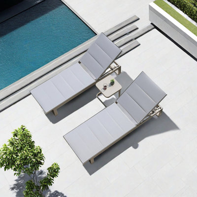 Aluminum Outdoor Lounger Outdoor Chaise Lounge Set with Table