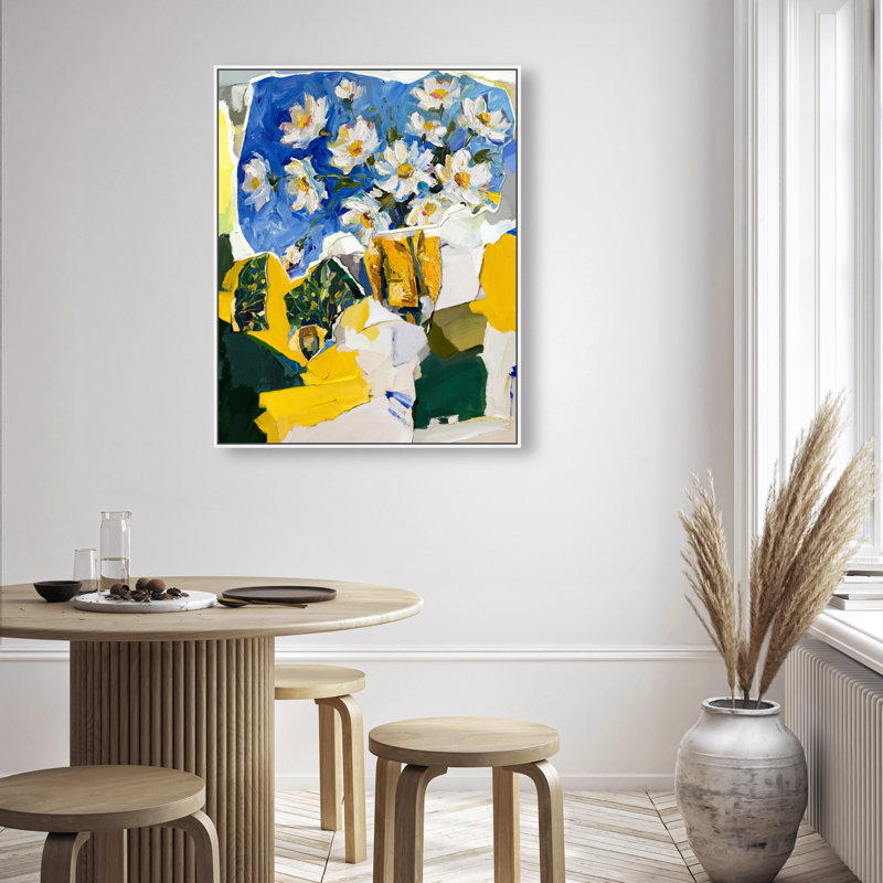 Sunshine And Flowers Print by Oliver Gal, 31"H x 37"W, White Floater Frame