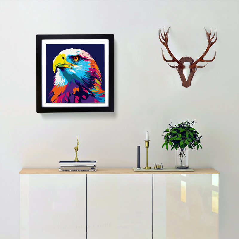 Single Picture Frame Print on Wood, Black