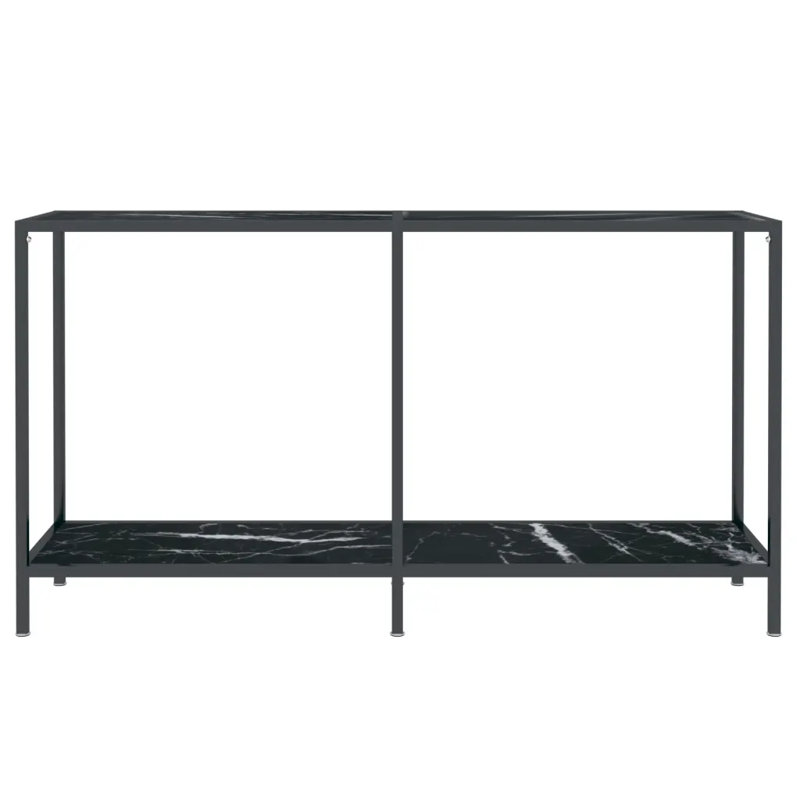 Hannmeike Glass Top Console Table, Black, 75.5 x 140 x 35 cm