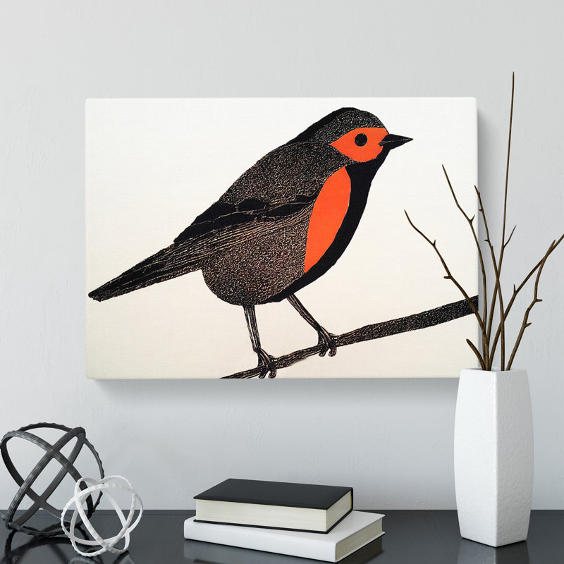Shining Robin Bird - Wrapped Canvas, 50cm H x 76cm W