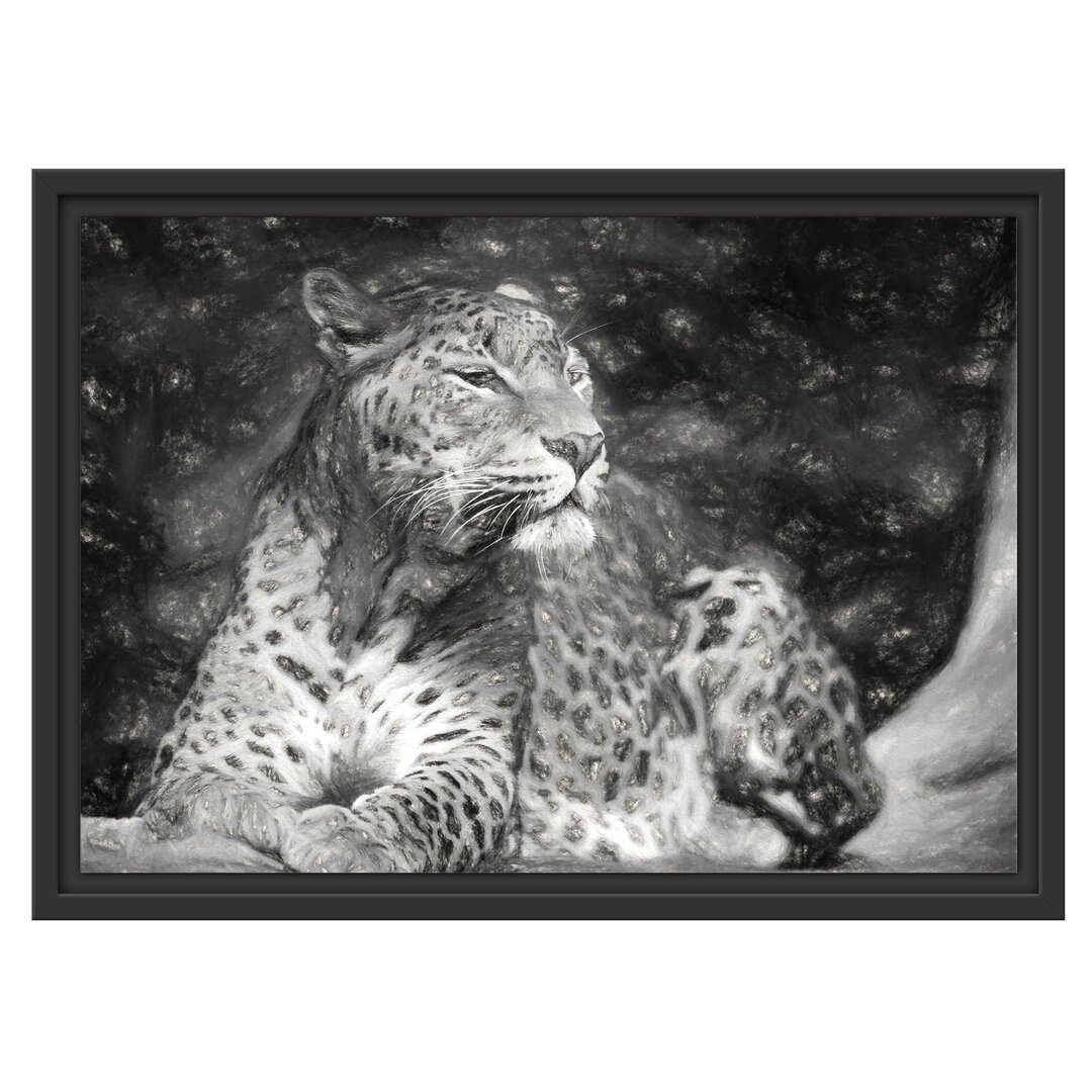 Gerahmtes Wandbild Leopard in der Natur