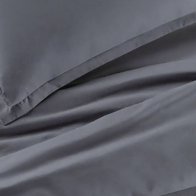 Housse de couette unie, très grand gris, mélange de coton doux et confortable pour un sommeil nu, avec bords renforcés, boulochage après le lavage, convient aux lits simples, grands, très grands, procédé d'impression peu irritant dans un nuage