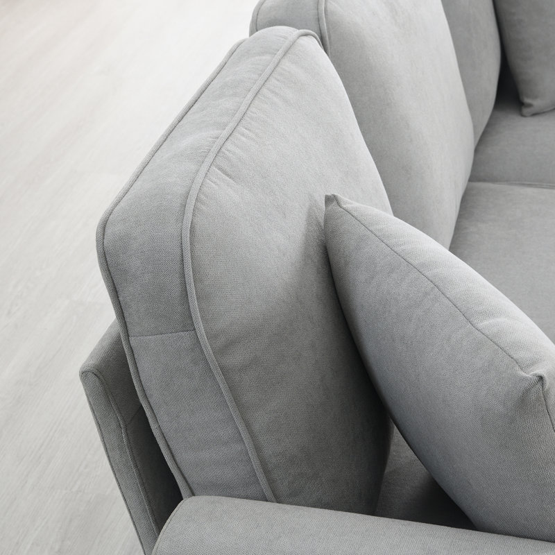 108*85.5" Modern U Shape Sectional Sofa, Light Gray Fabric