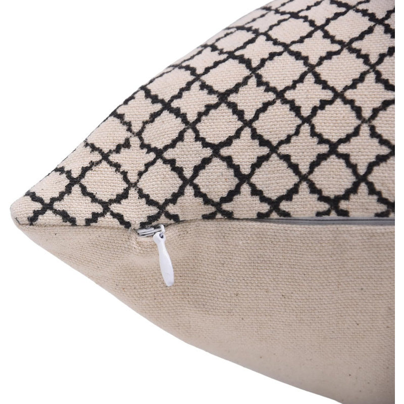 Housse de coussin Bagru Hand Block , 14 po x 14 po, Carré