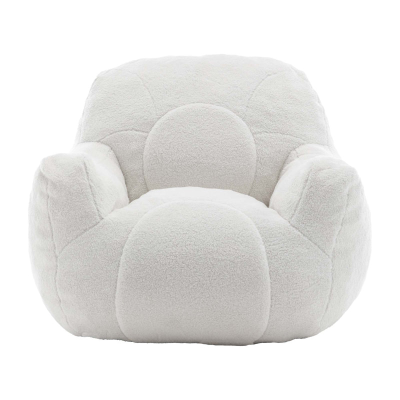 Memory Foam with Armrests, 30" H x 41.4" W x 37.8" D Incorrect, White Teddy