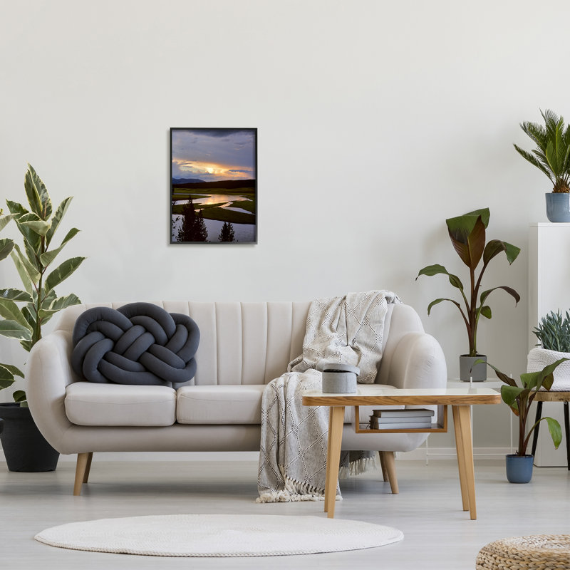 «River Overhead Clouds Landscape» encadré sur bois par Dennis Frates, photographie, Giclée encadrée noir minuit
